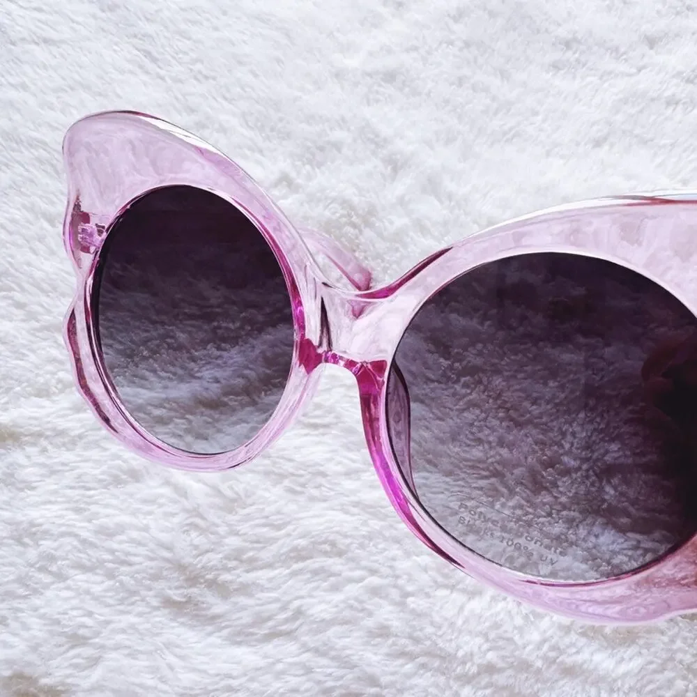Eliza Dark Pink Butterfly-shaped Sunglasses